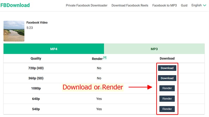 click download or render HD