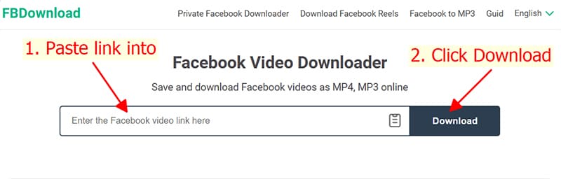 paste link into fbdownload